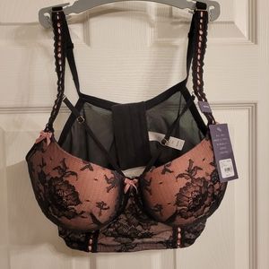 38DDD sexy black and pink lace Bra plus size
